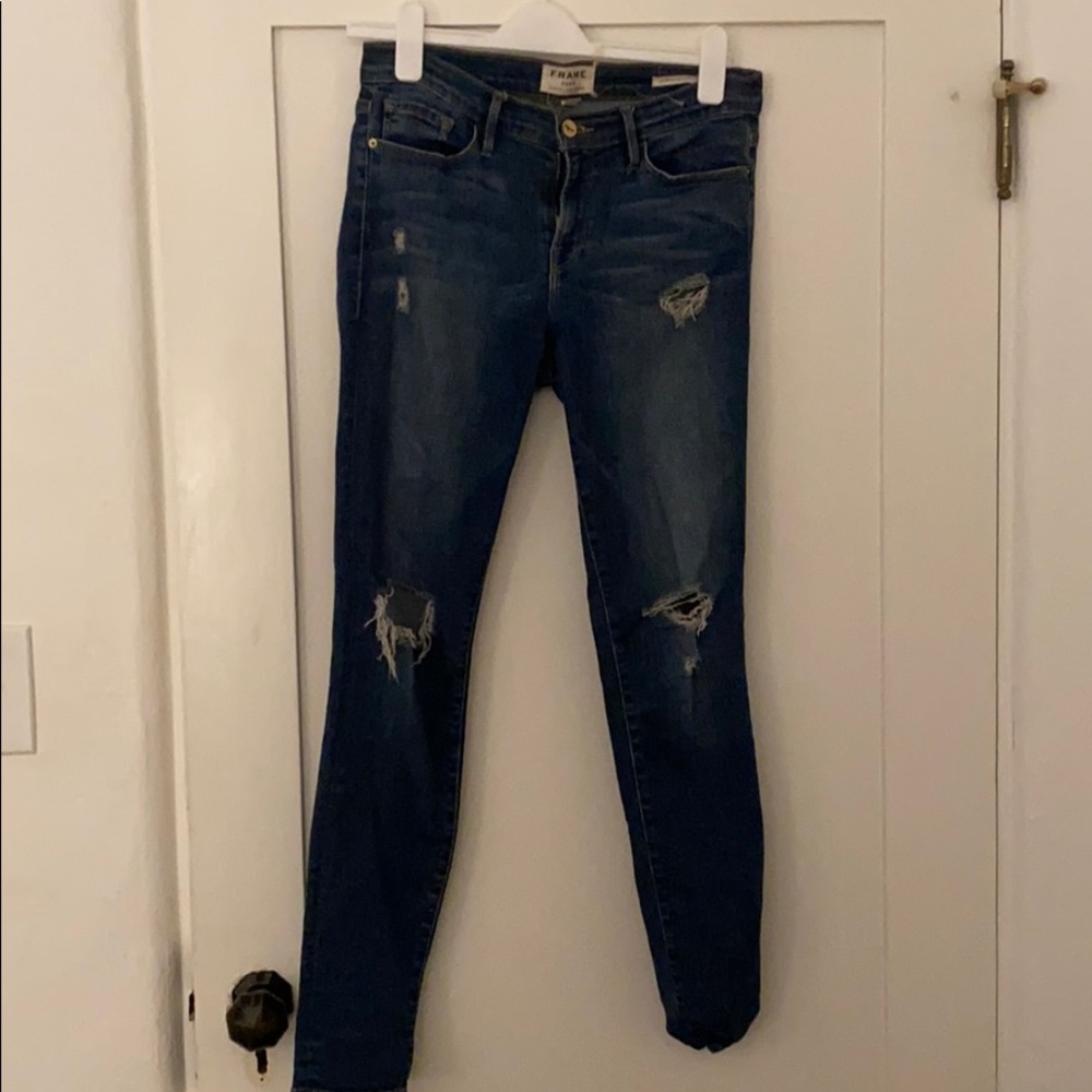 Frame Le skinny de Jeanne jeans ripped distressed